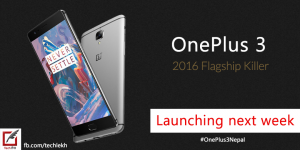 OnePlus 3 launching soon in Nepal