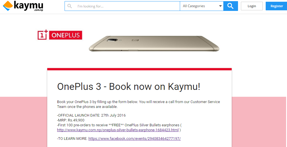 OnePlus 3 on Kaymu