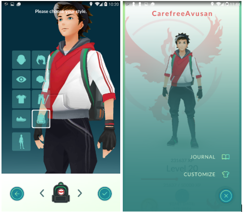 pokemongo-trainer-customization