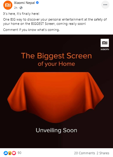 Mi TV Launch Teased @ Xiaomi Nepal Facebook Page