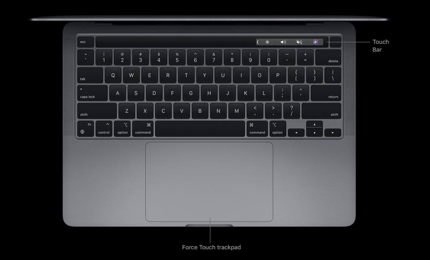 Apple M1 MacBook Pro Keyboard and Trackpad