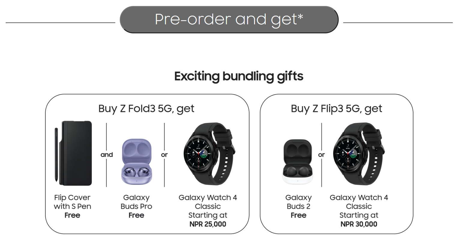 Samsung Galaxy Z Fold 3 and Flip 3 Pre-order gift