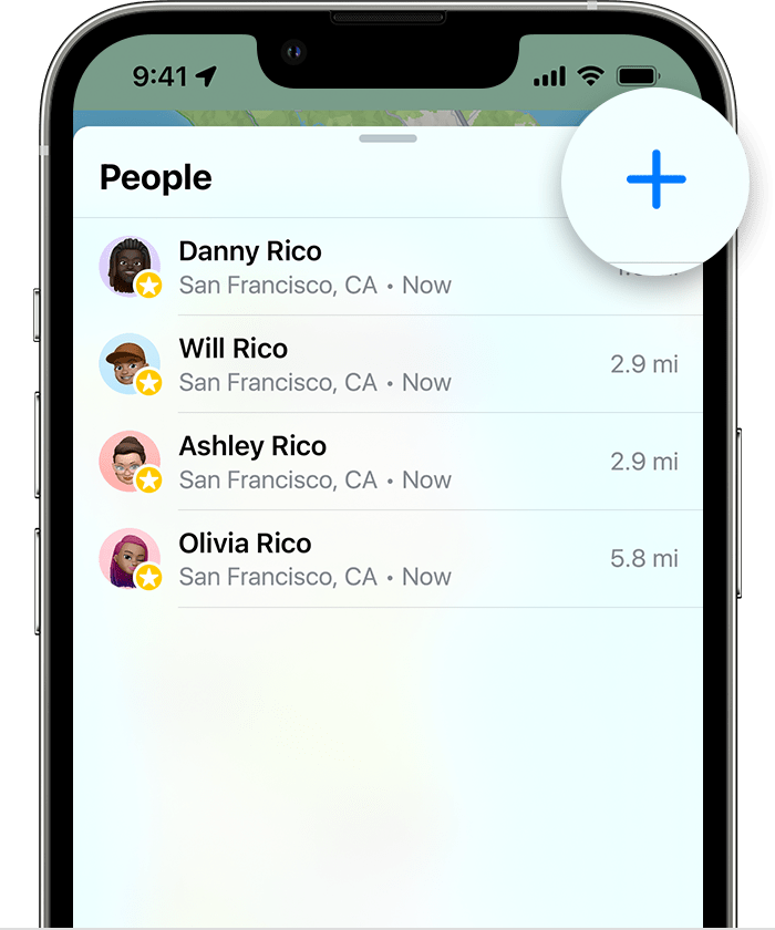 Share iPhone location with people