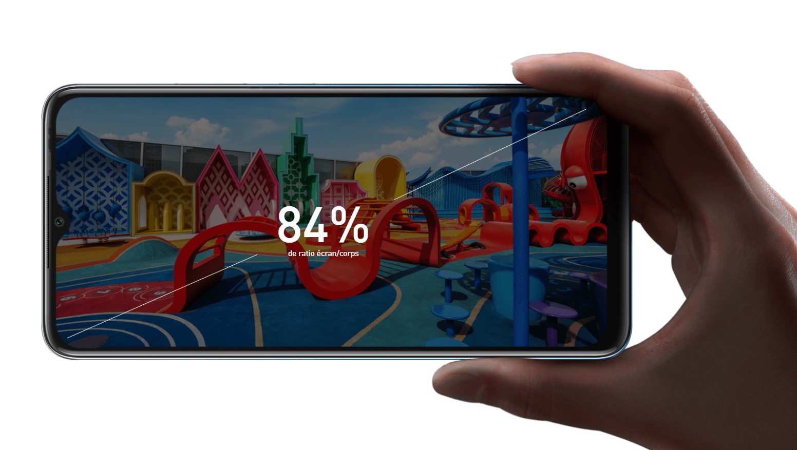 84% screen-to-body ratio Display