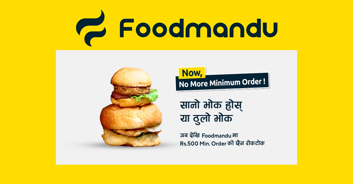 Foodmandu removes minimum order value of Rs. 500