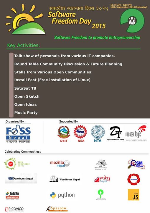 Software Freedom Day 2015 is being Celebrated Tomorrow, on 19th September 2015