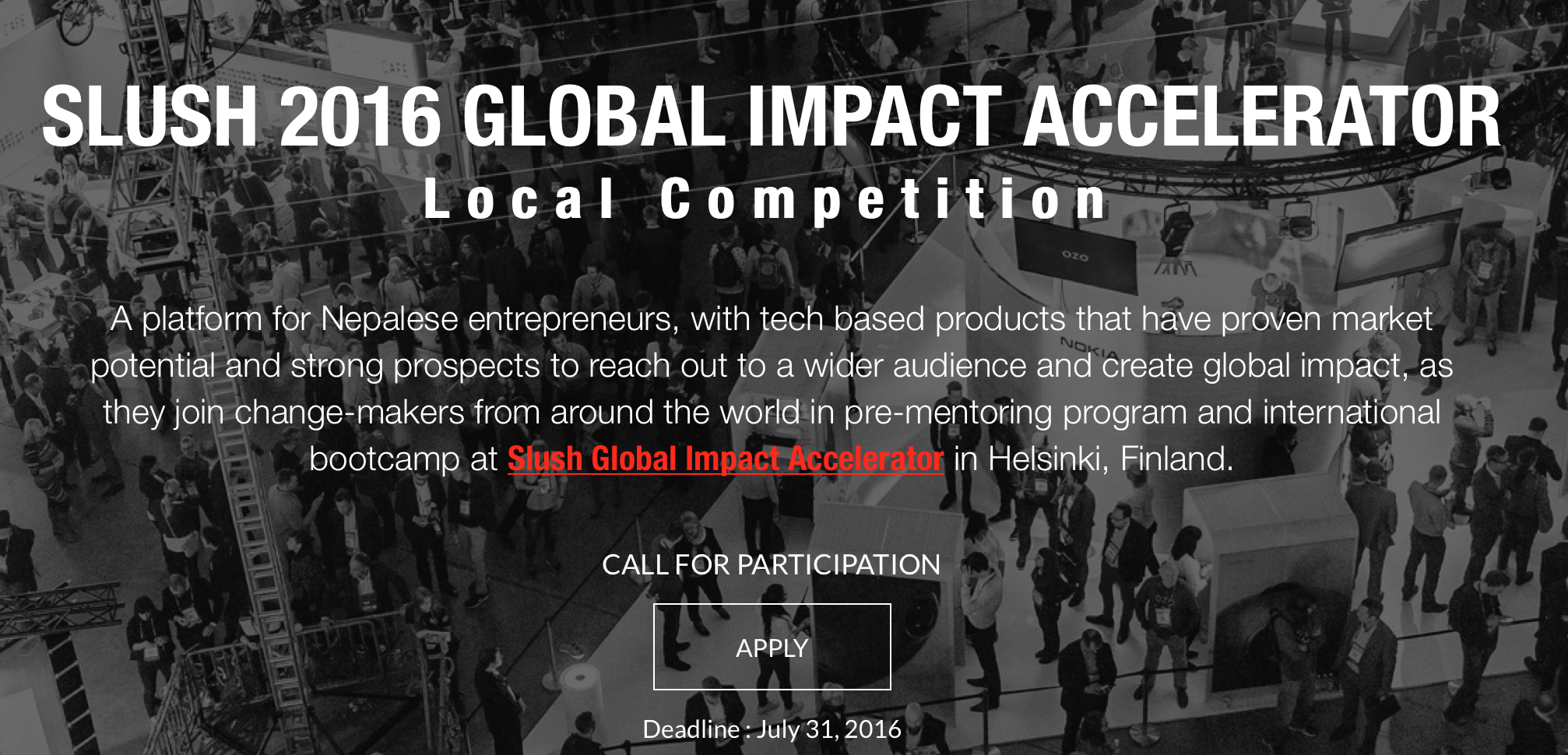 SLUSH Global Impact Accelerator First Time in Nepal – The first step towards making your startup a global phenomenon