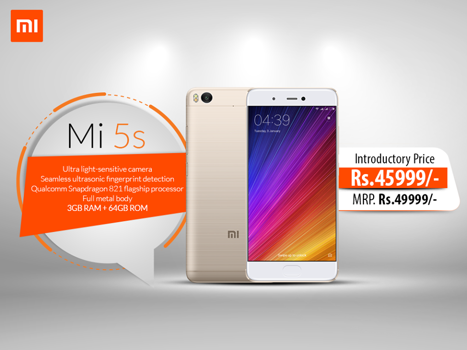 Xiaomi Mi 5s Pre-Booking Starts from Tomorrow – Introductory Price, Rs. 45,999