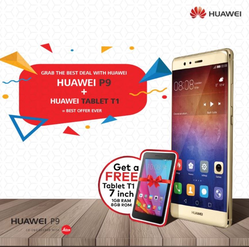 Deal: Huawei Offers a Free Tablet T1 on Purchase of Huawei P9