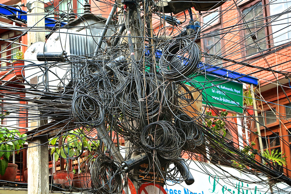 Unmanaged Cables Cut in Maitighar by Minister Mohan Bahadur Basnet