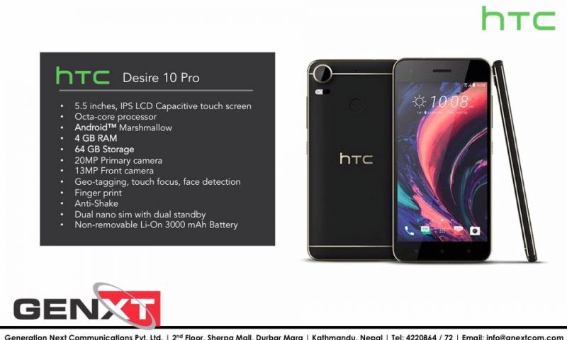 HTC Desire 10 Pro With 4GB RAM Now Available in Nepal