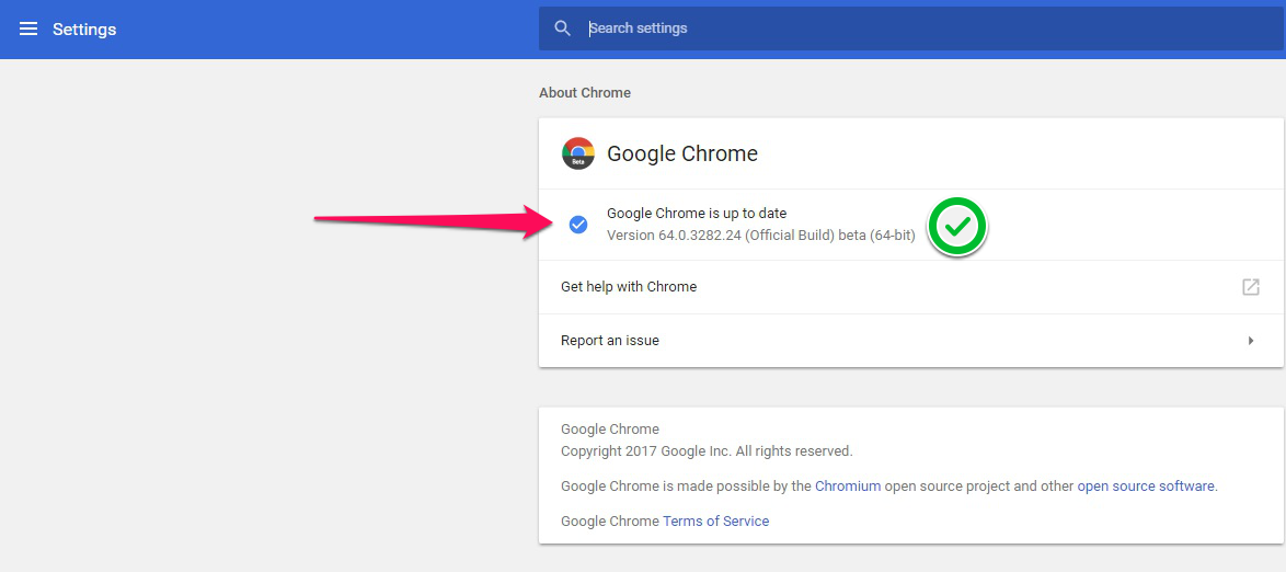 Steps to update google chrome