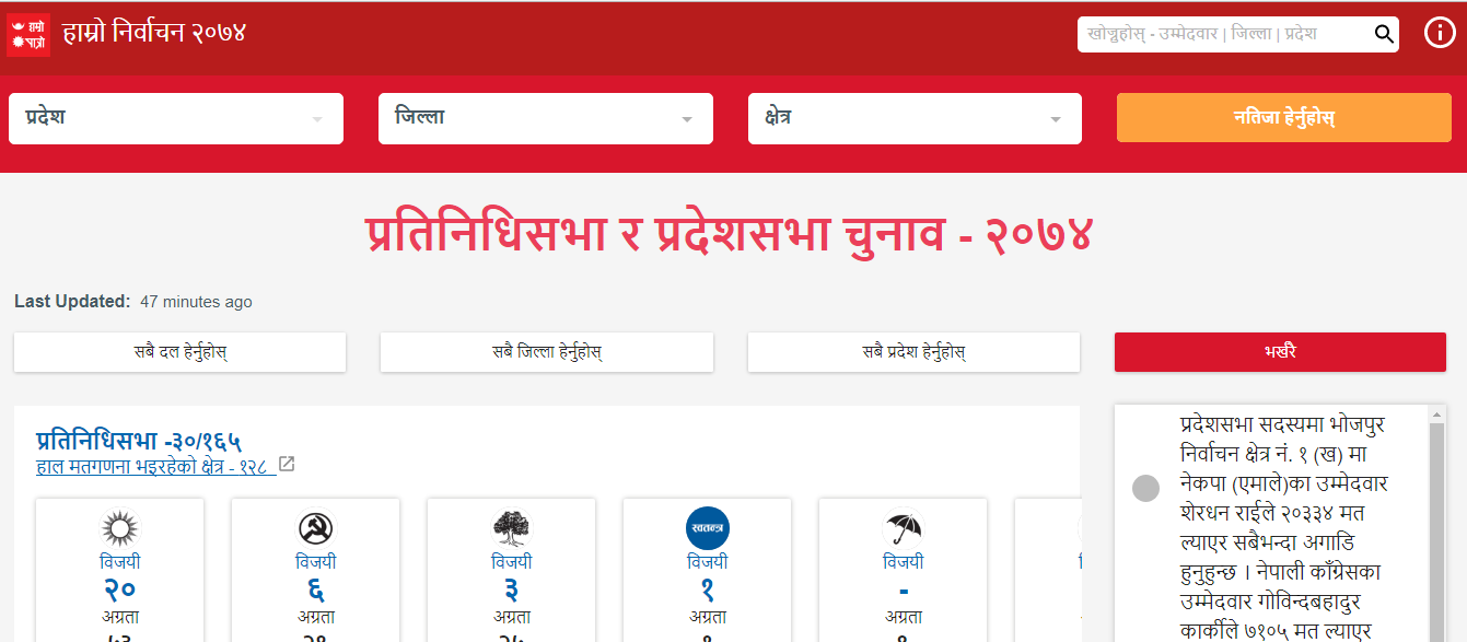 election updates portal in nepal