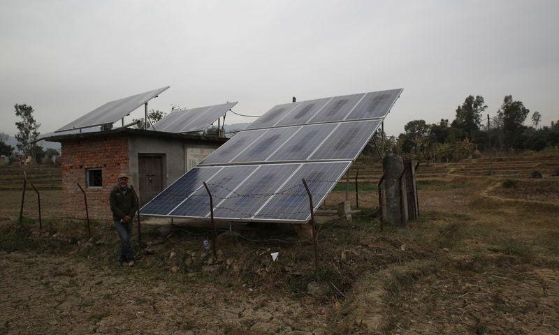 Solar Panel Powers Pump that Brings Water Daily to Quake-hit Households