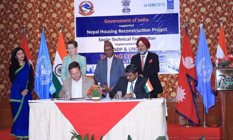 India and UN to Help Reconstruct 50,000 Houses in Nepal