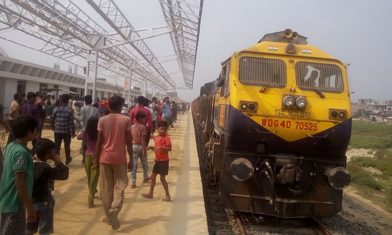 Train with 53 Bogies Carrying Track-ballast Arrives in Janakpur
