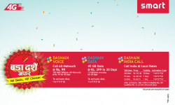 Smart Cell Introduces Impressive Offers on Data, Voice and India Calls This Dashain!