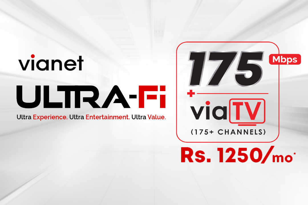 Vianet Ultra-FI - 175 Mbps for Rs. 1250 on annual subscription
