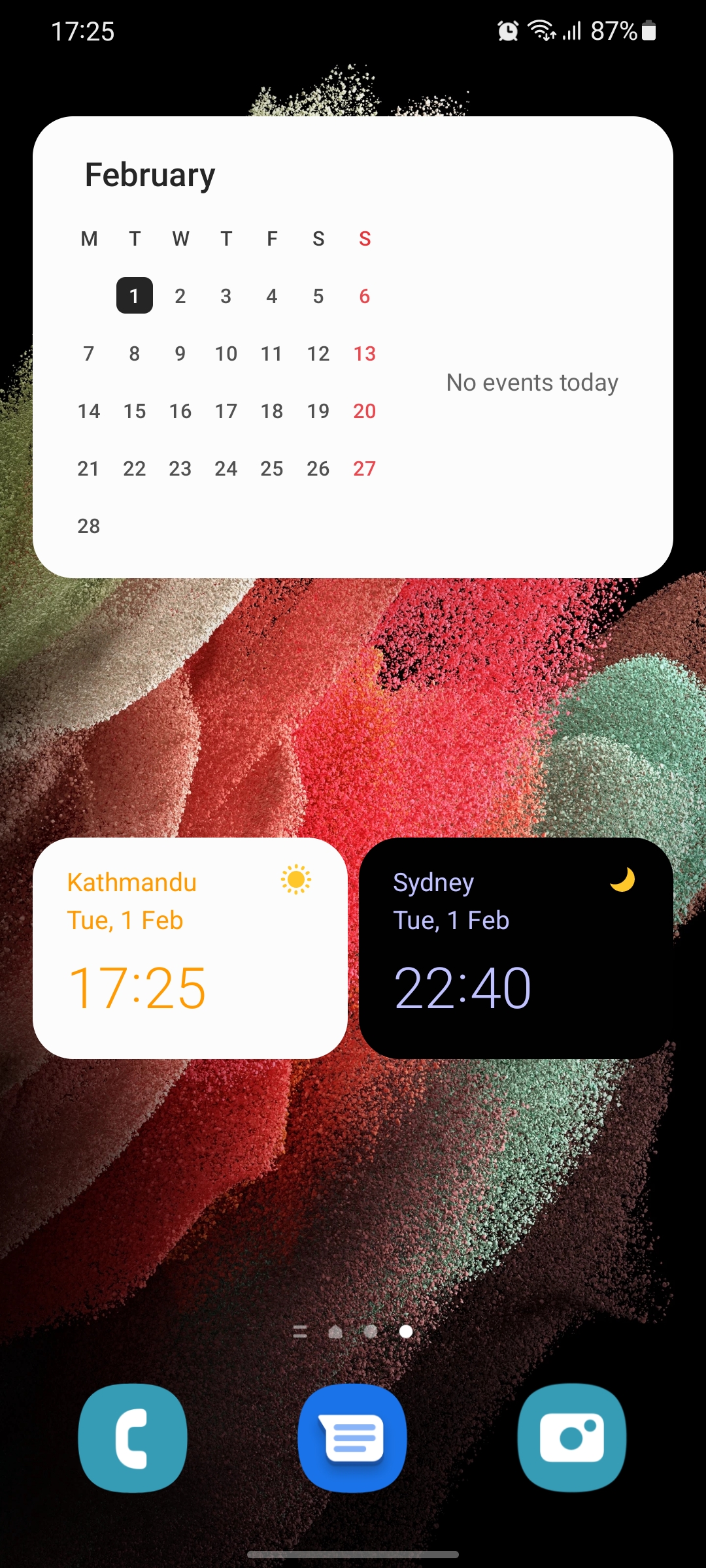 Calendar and Clock widgets - One UI 4