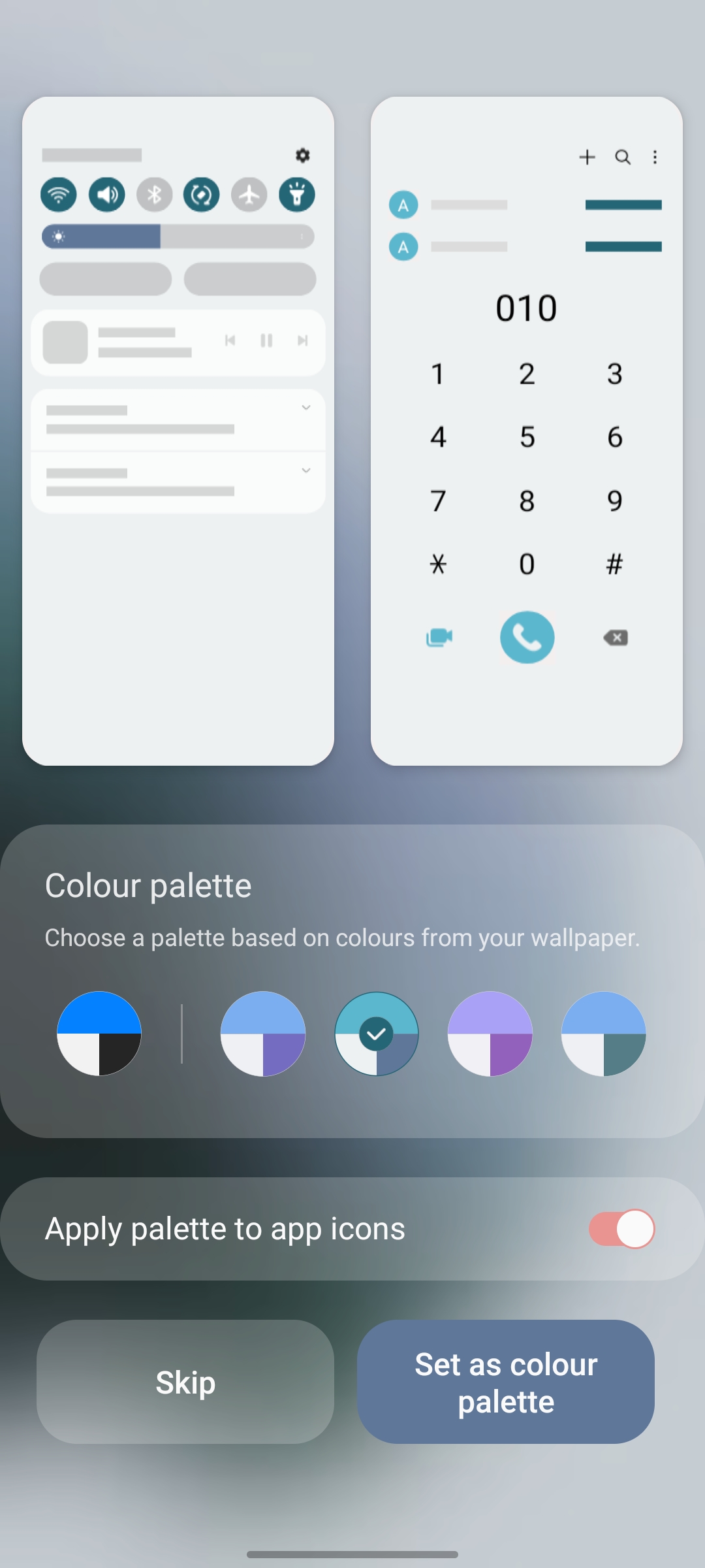 Colour palettes - One UI 4