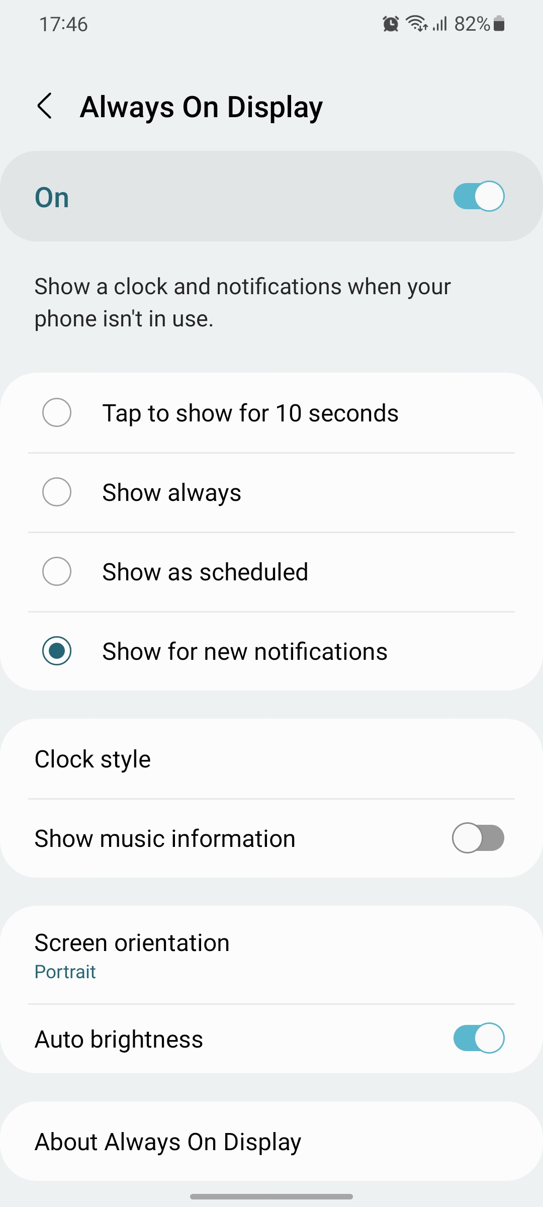 New notification always-on display - One UI 4