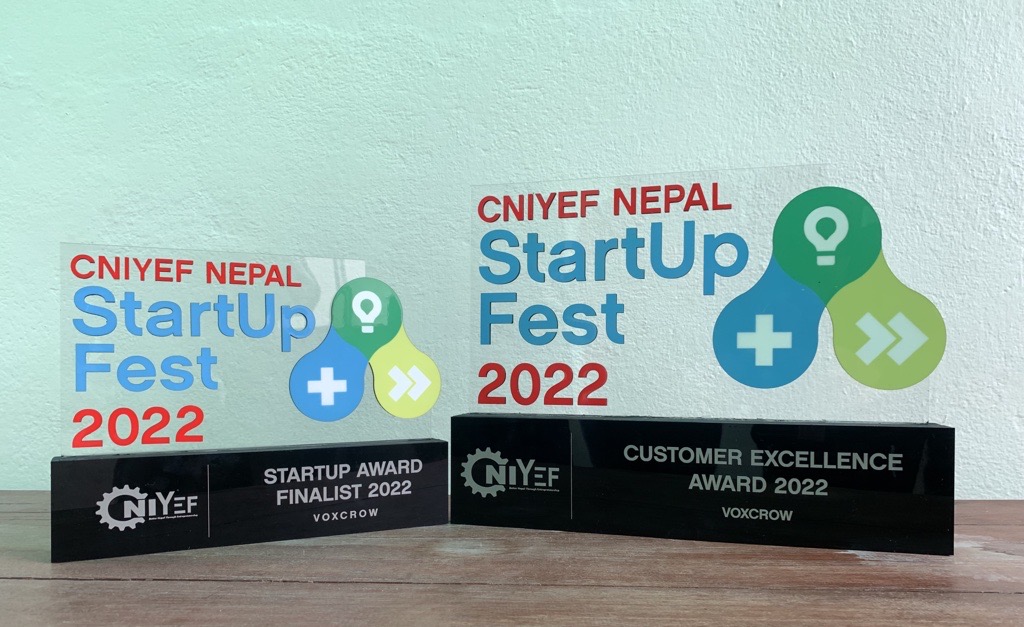 VoxCrow Received "Best Customer Excellence Award" in CNIYEF Nepal Start Up Fest 2022