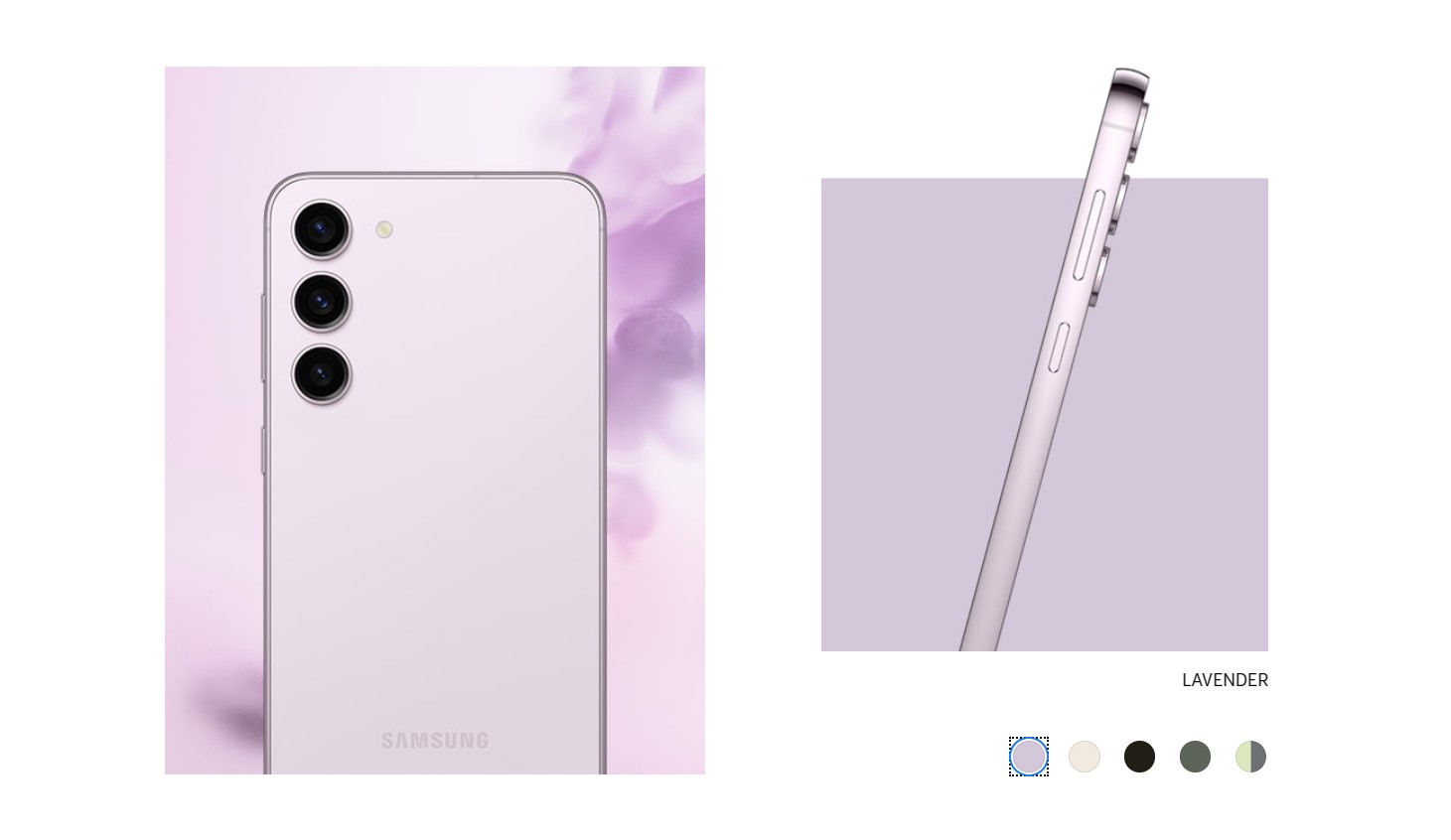 Samsung Galaxy S23 in Lavender
