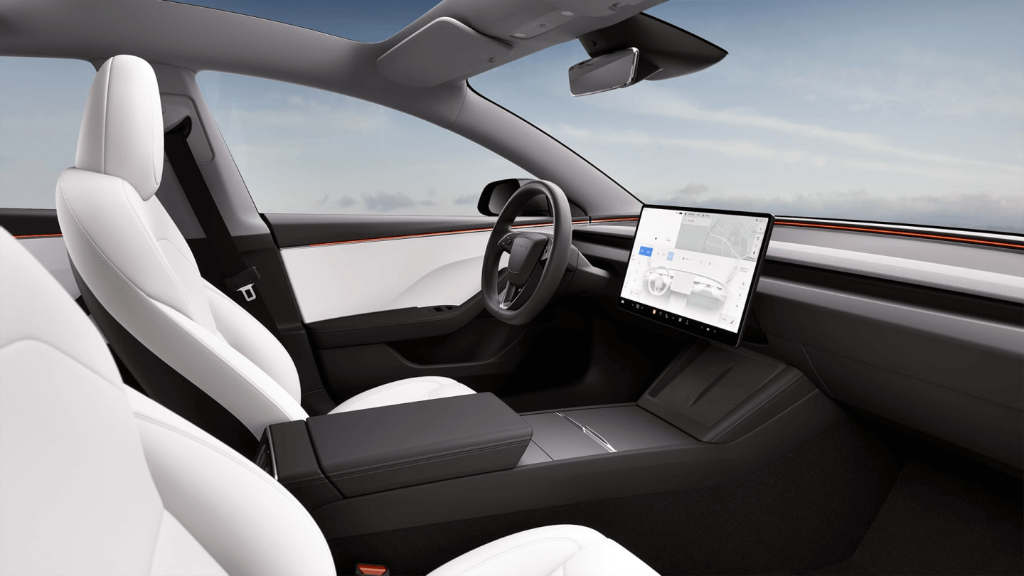 Interior in Tesla Model 3