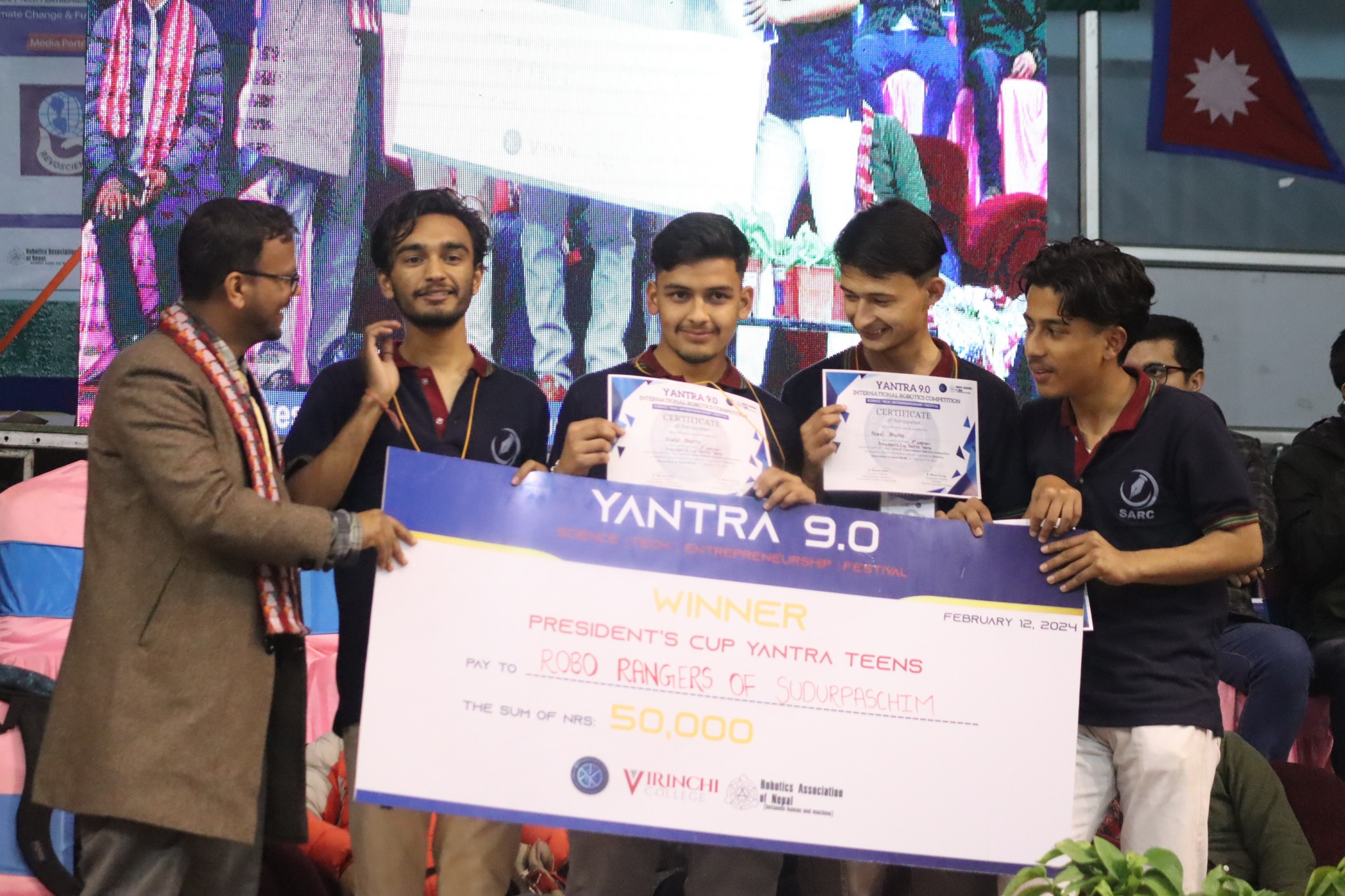Presidents Cup Yantra Teens Winner - Robo Rangers of Sudurpaschim