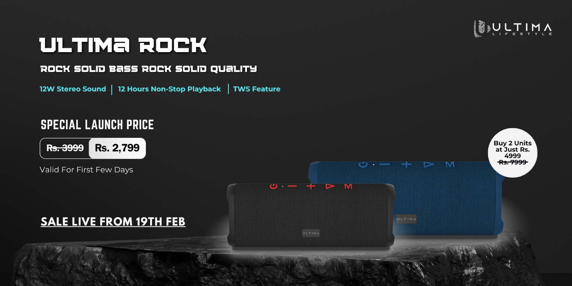 Ultima Rock Bluetooth Speaker Sold 2000 Units on Its Launch Day