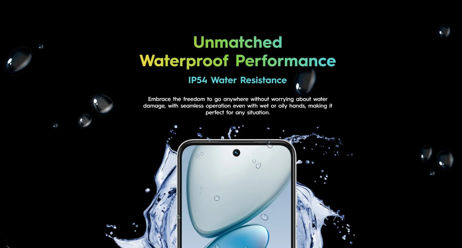 IP54 dust and water splash resistance