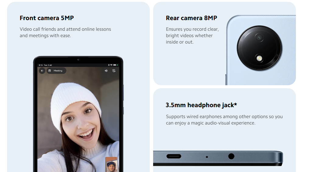 Redmi Pad SE 8.7 4G Cameras