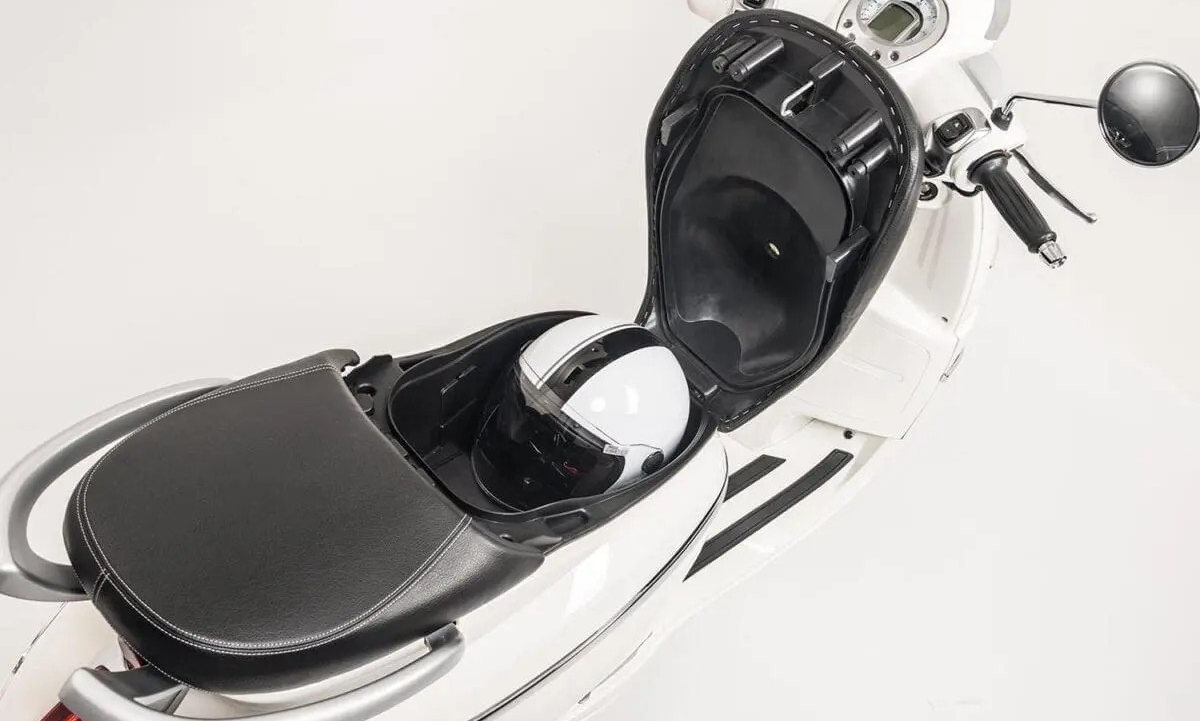 Under Seat Storage in Peugeot Django 125