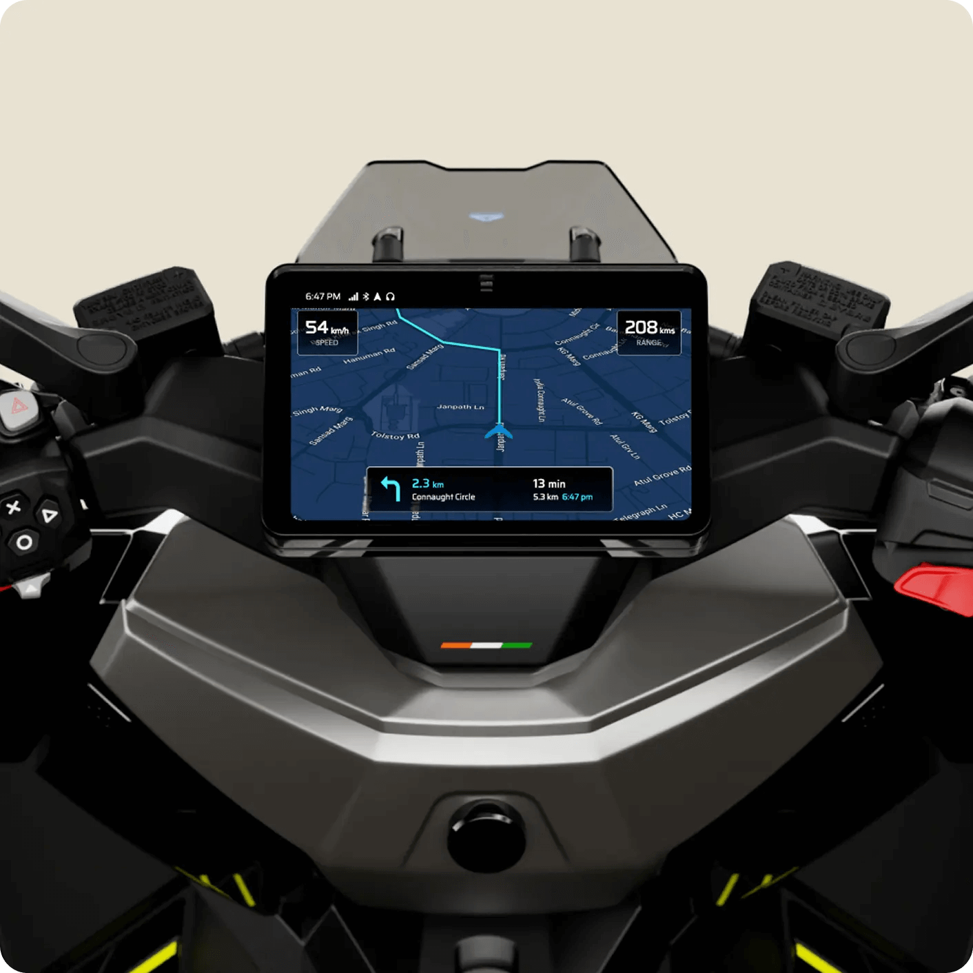 Instrument Cluster in Ultraviolette Tesseract