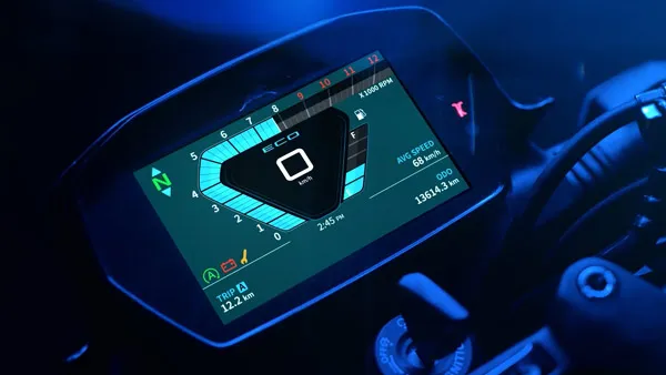 TFT Display in TVS Raider 125 iGO