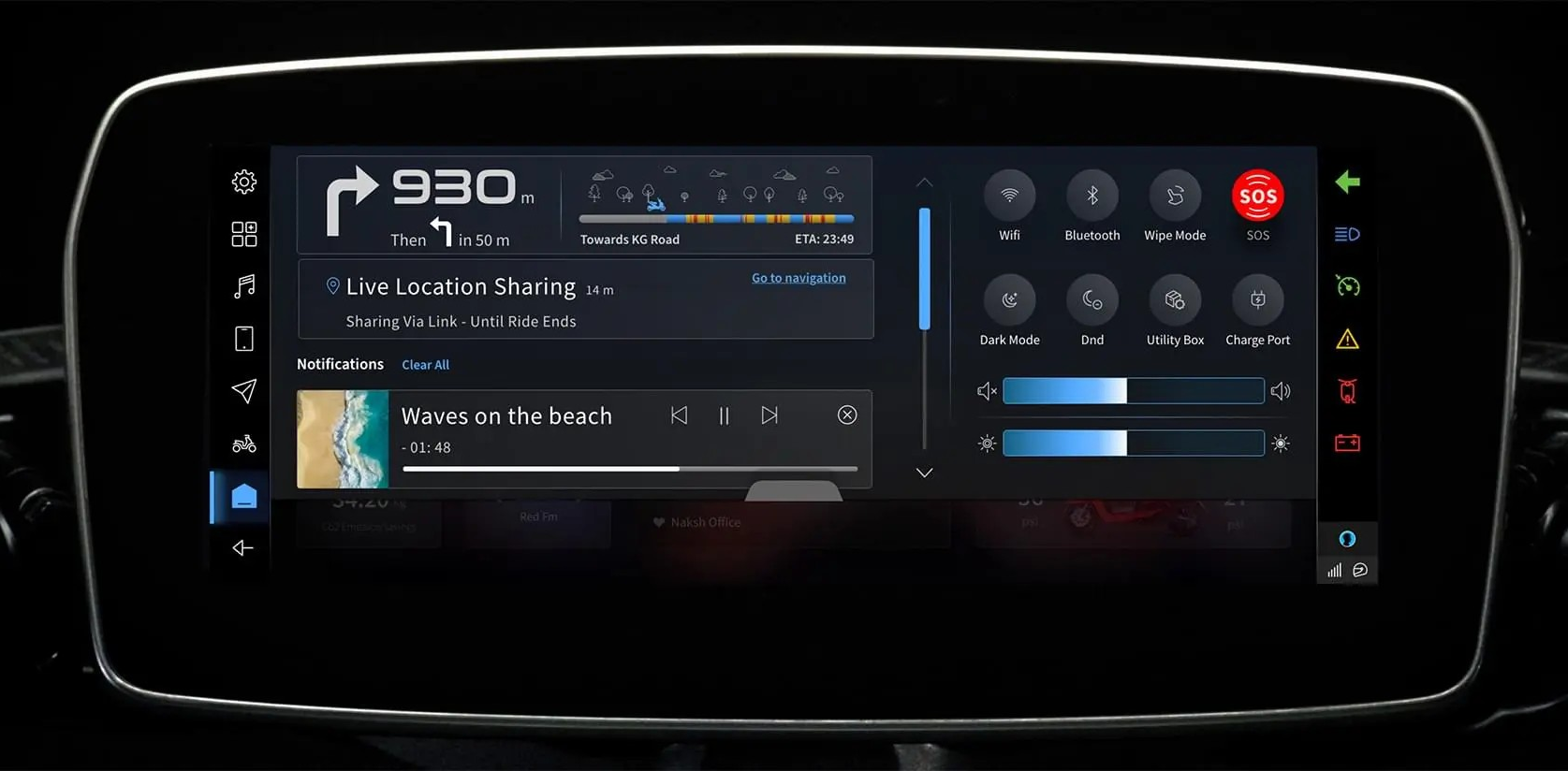 10.2-inch TFT Tilt-able Display in TVS X