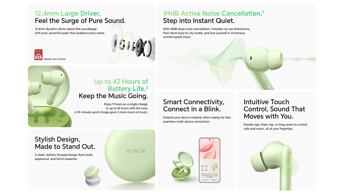 Honor Earbuds A Pro Features